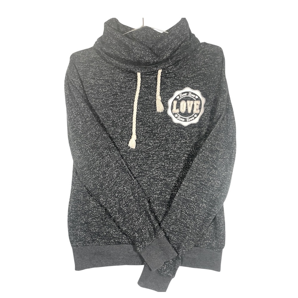 Reflex Dark Gray Speckled Hoodie w/ LOVE Patch - Size M EUC